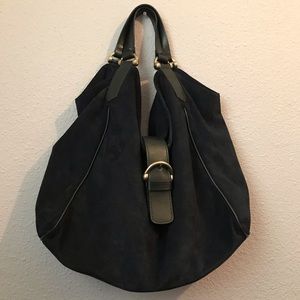 Zara Women Navy Blue Genius Suede Hobo Bag